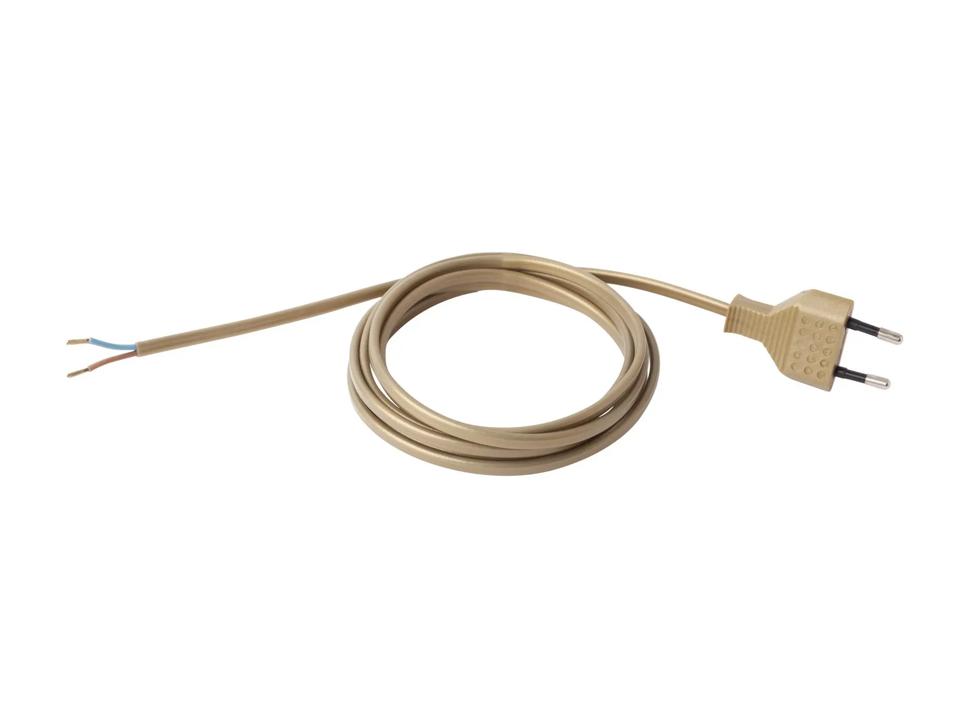 Aansluitsnoer met stekker - 2x0.75mm² - 350 cm - goud