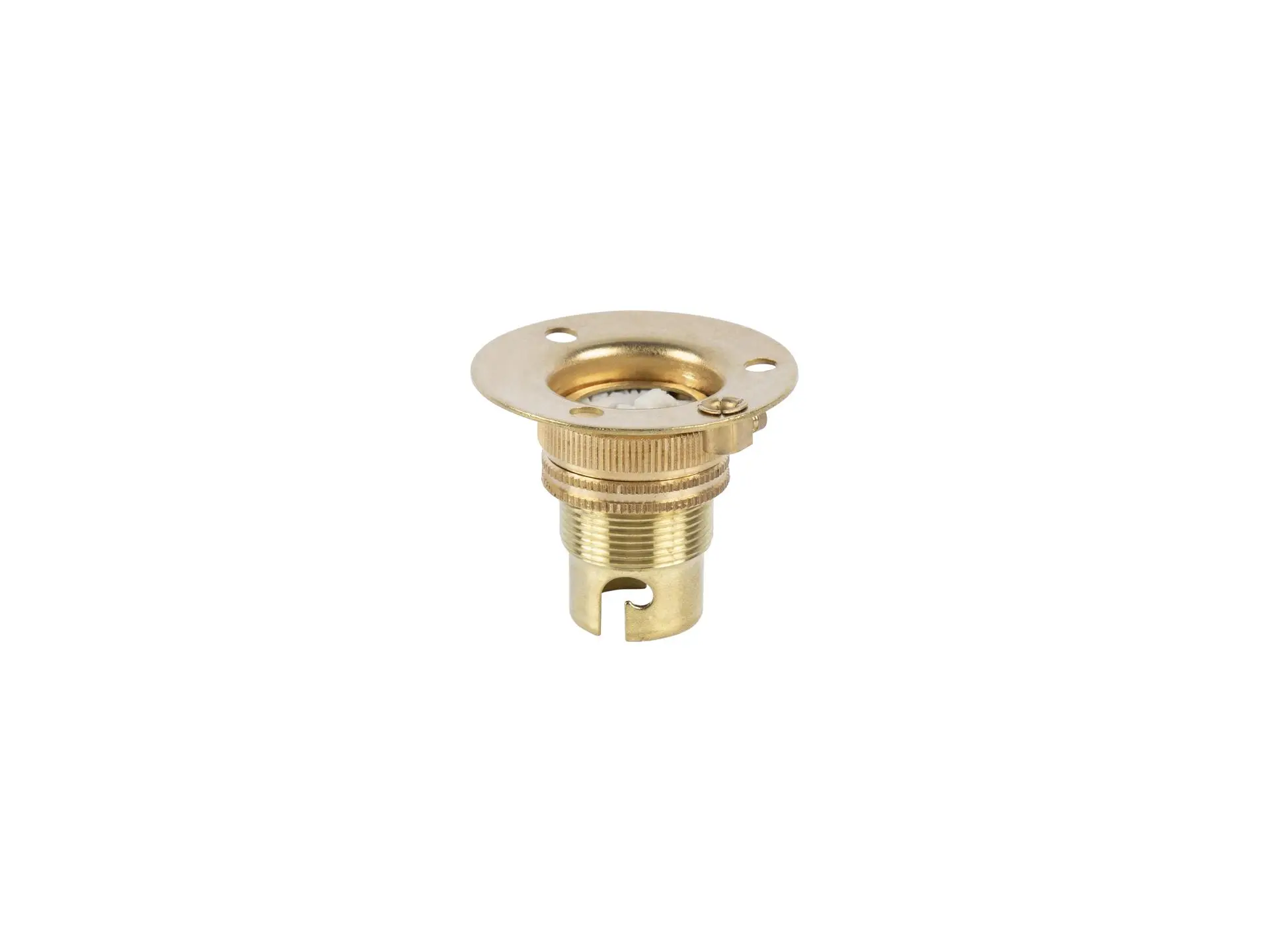 Fitting B15d messing doorlopend met fitting ring en montageplaat