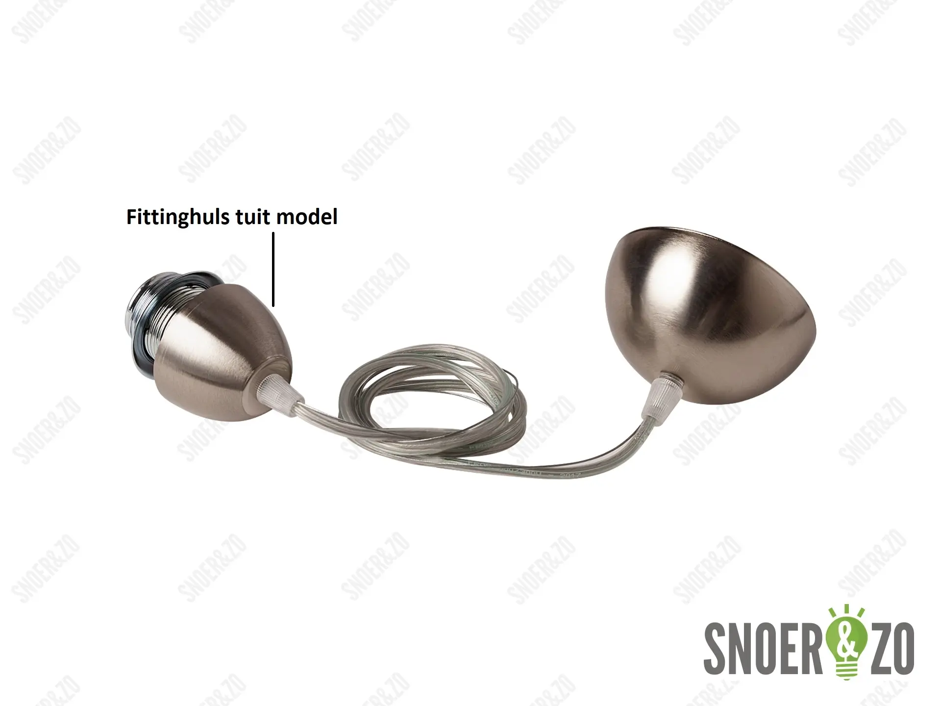 Fittinghuls E27 geborsteld nikkel ( RVS look ) tuit model