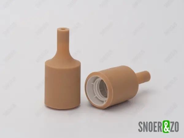 Fittinghuls siliconen cilinder bruinbeige E27