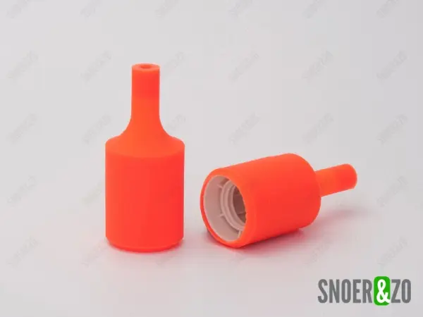 Fittinghuls siliconen cilinder fluor oranje E27