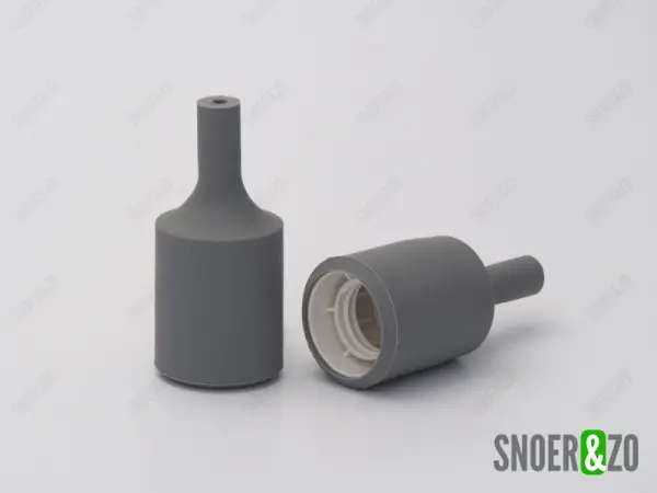 Fittinghuls siliconen cilinder grijs E27