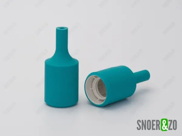 Fittinghuls siliconen cilinder turqoise E27