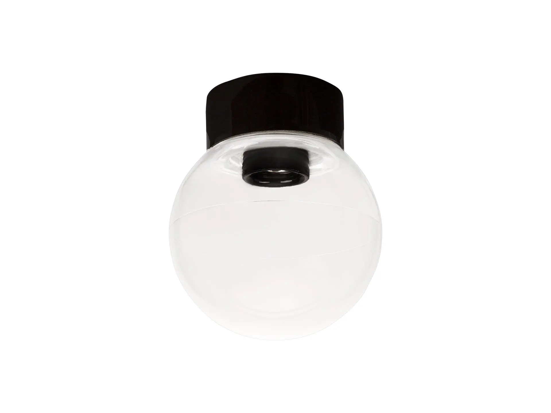 Ifö Electric Classic Globe 150 plafondlamp porselein zwart - helder glas - E27