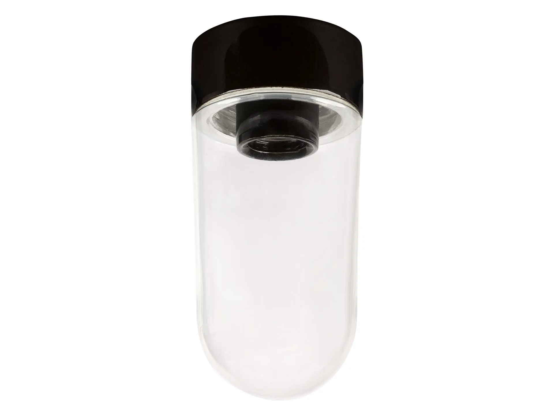 Ifö Electric Classic Stallglass plafondlamp porselein zwart - helder glas - E27
