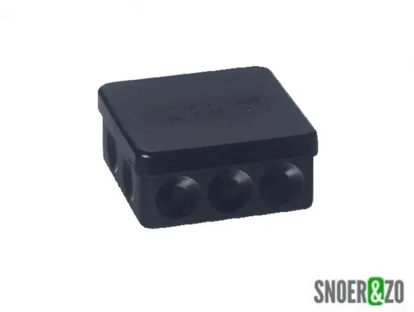 Kabeldoos zwart IP55 86x86x39mm