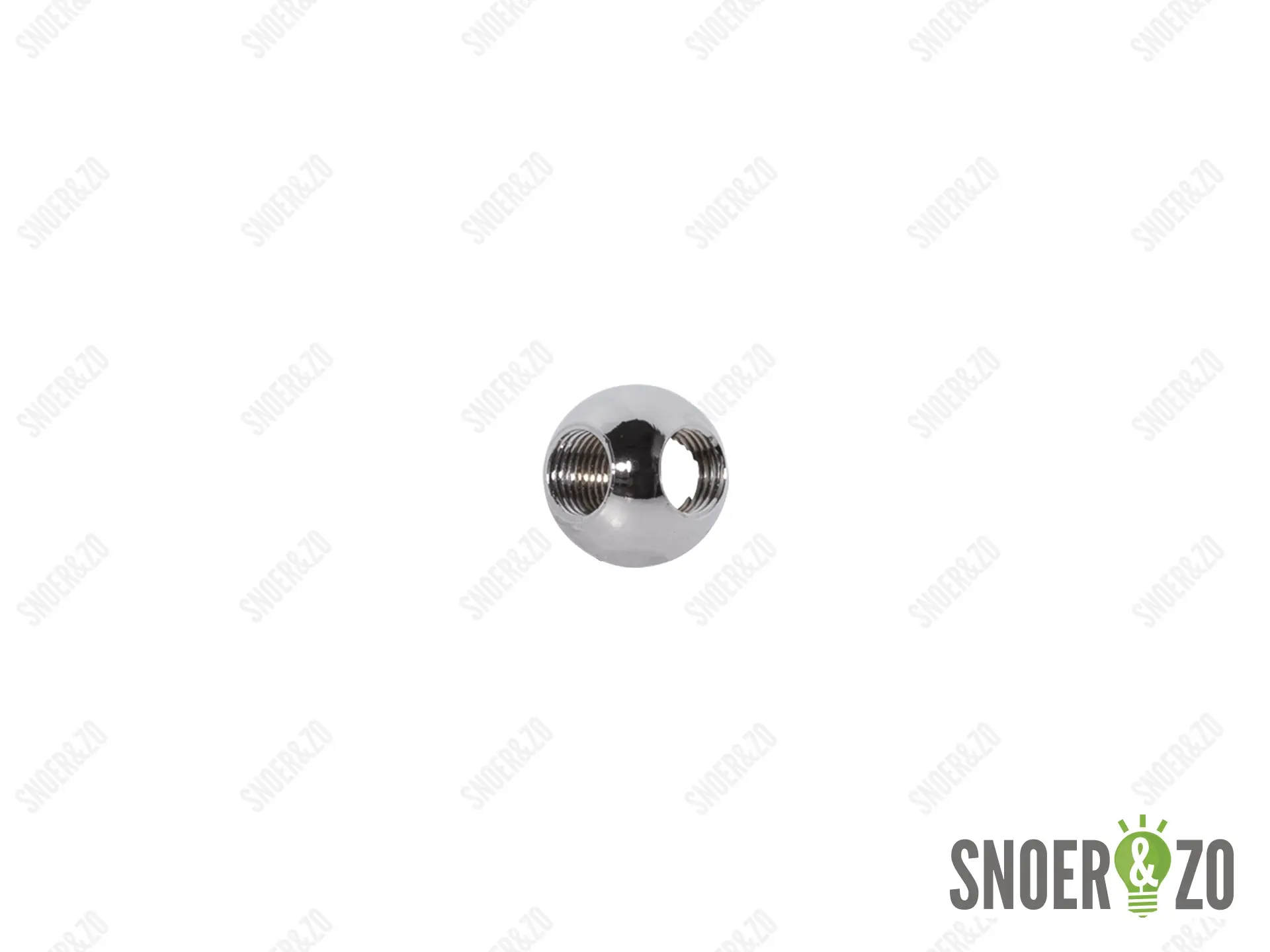 Kogel chroom 20 mm met 3 gaten T binnendraad M10X1