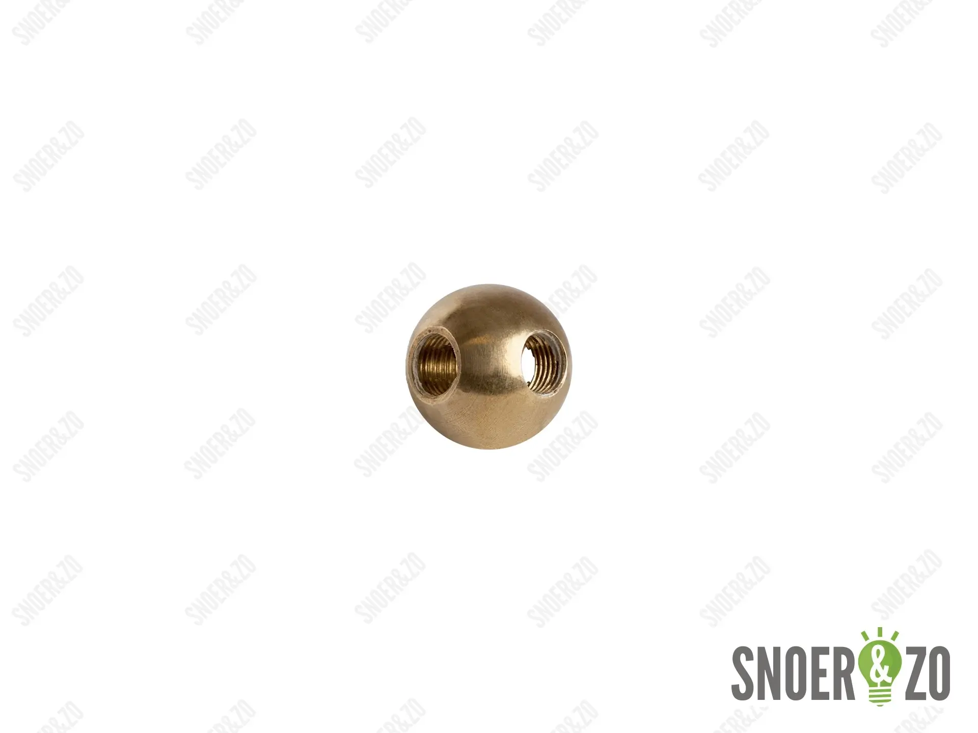 Kogel messing 25 mm met 3 gaten T binnendraad M10X1