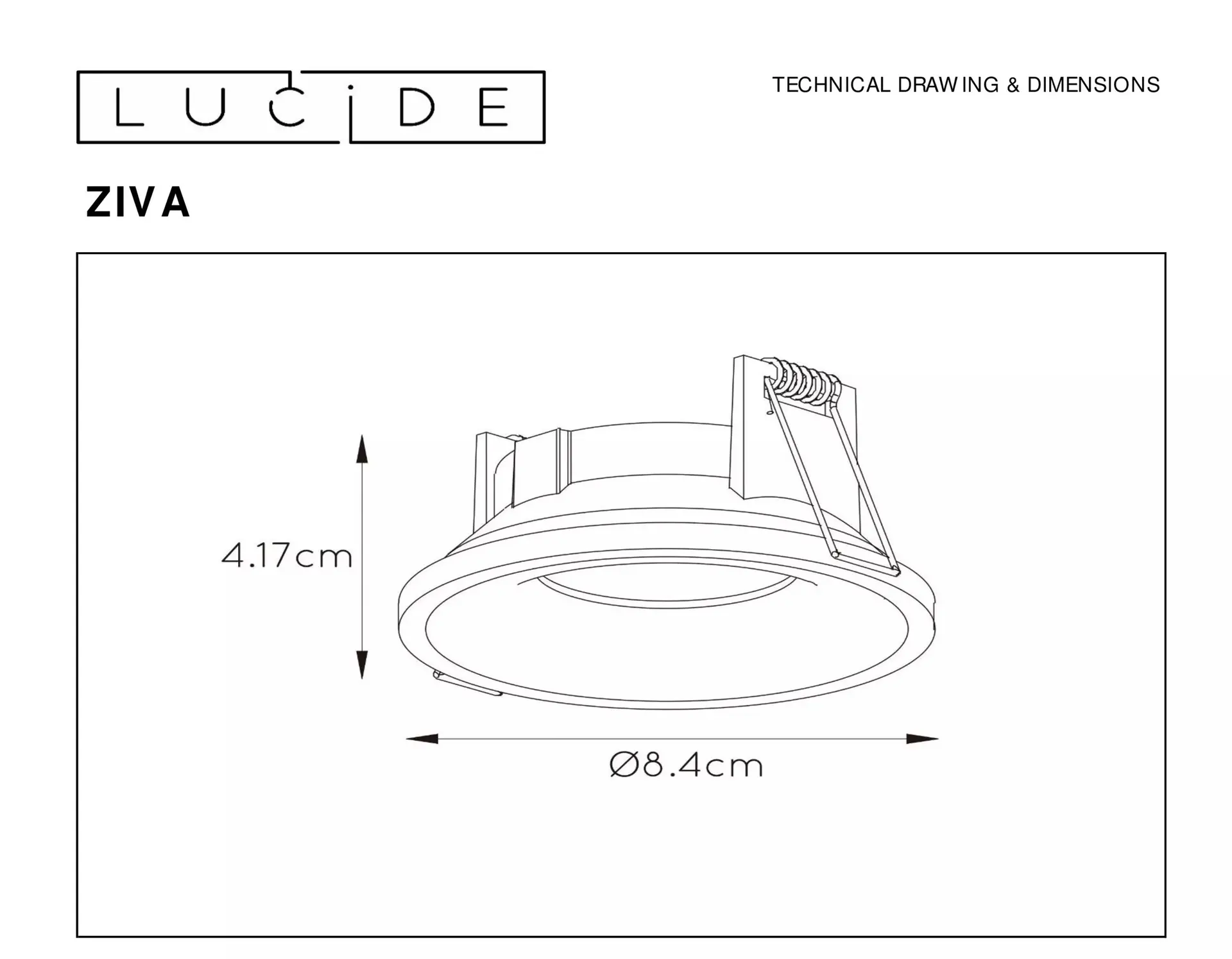 Lucide inbouwspot ziva rond zwart IP44