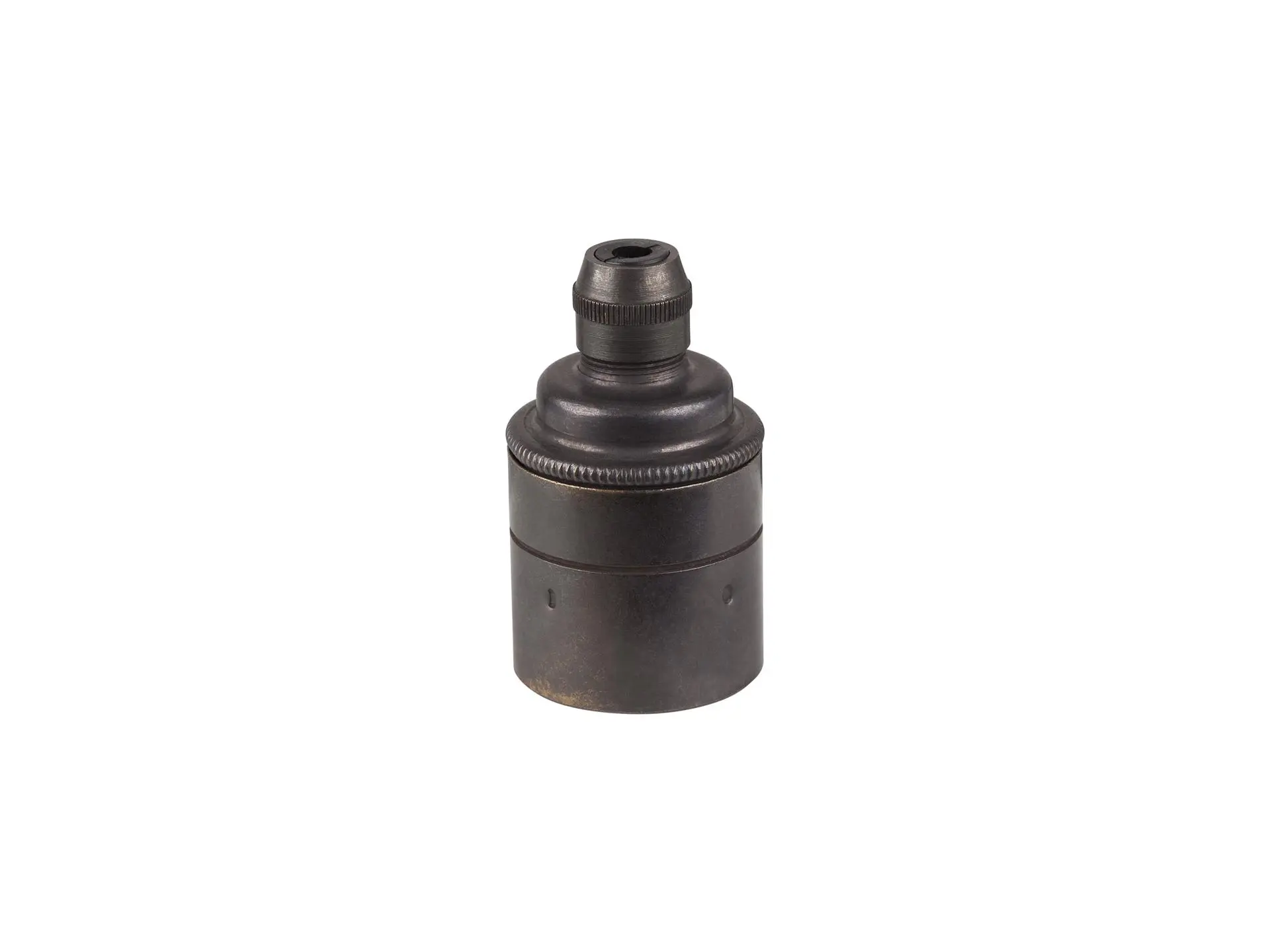 Metalen fitting E27 industrial donker brons met vaste trekontlaster
