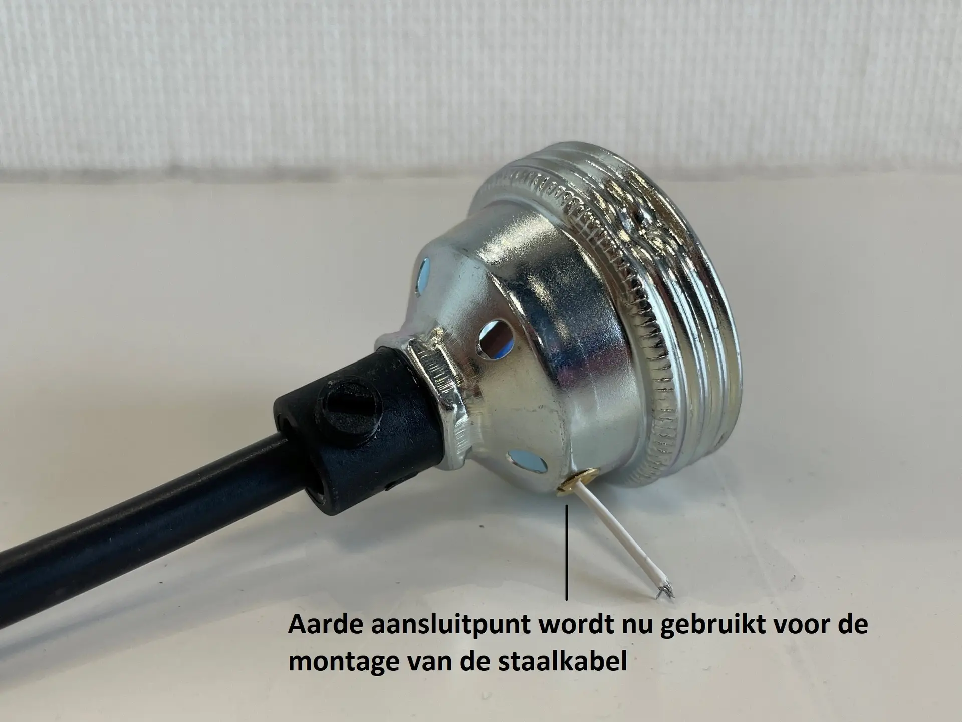 Pendelsnoer met staaldraad wit 2x0,75 mm²
