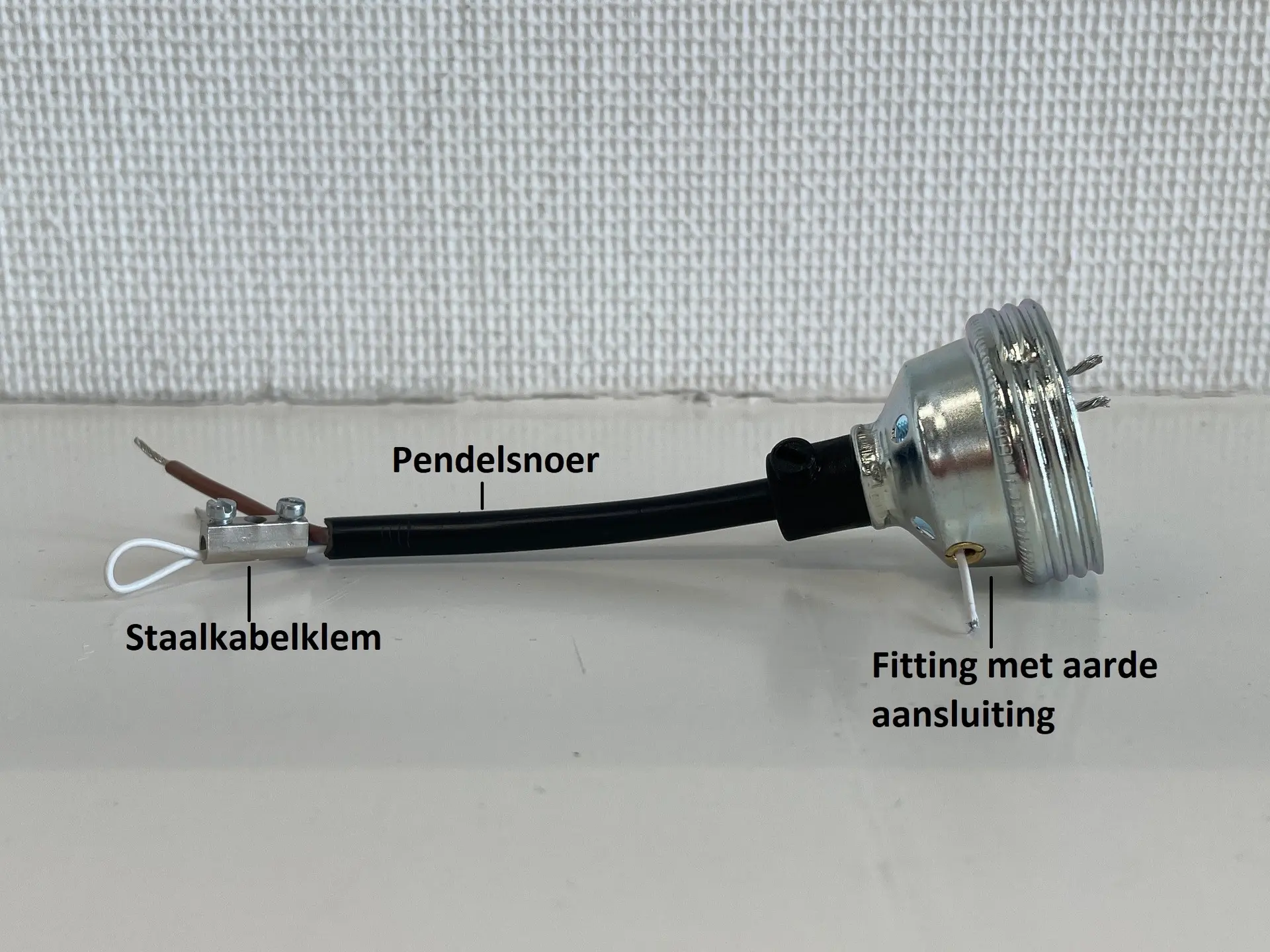 Pendelsnoer met staaldraad wit 3x0,75 mm²
