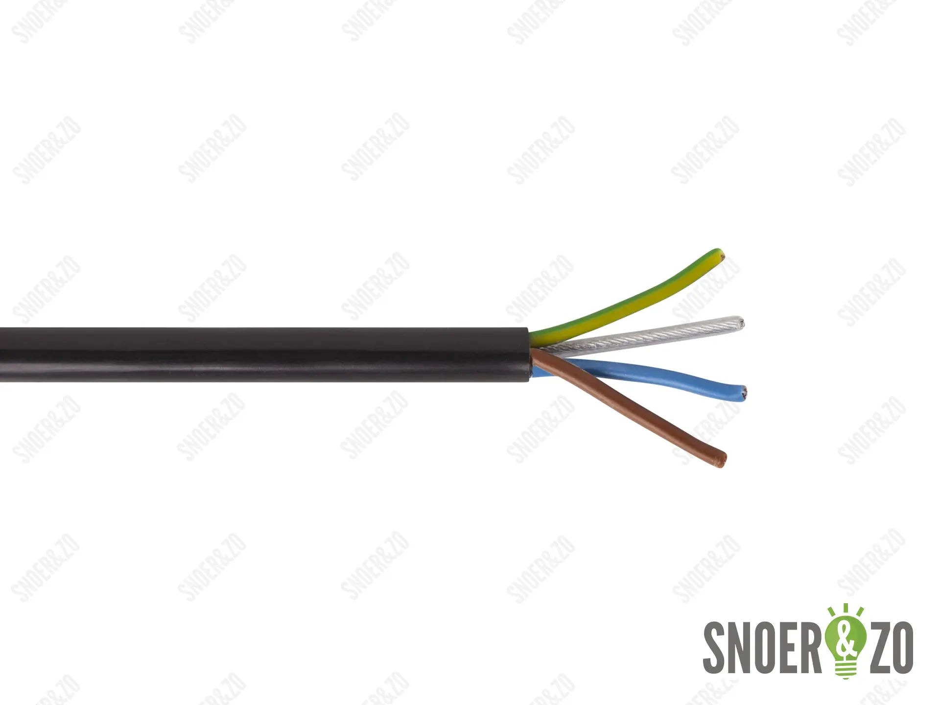 Pendelsnoer met staaldraad zwart 3x0,75 mm²