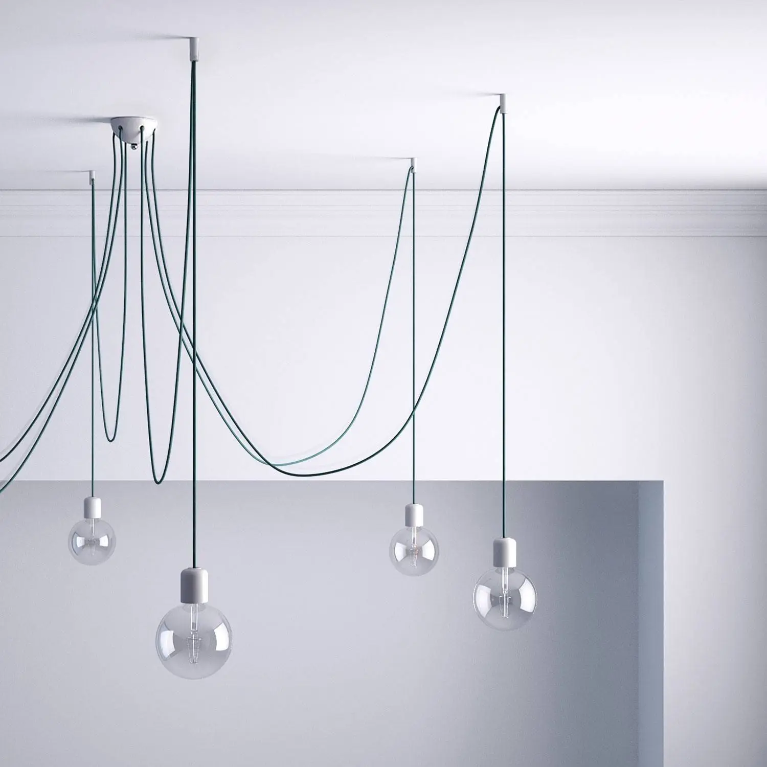 Plafond snoerbevestiging wit met trekontlaster