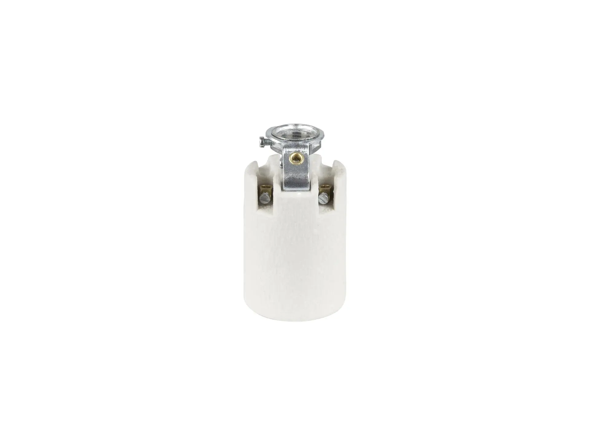 Porselein fitting E14 met montagebeugel M10x1 met aarde aansluiting
