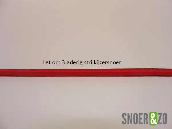 Rood strijkijzersnoer - 3 aderig