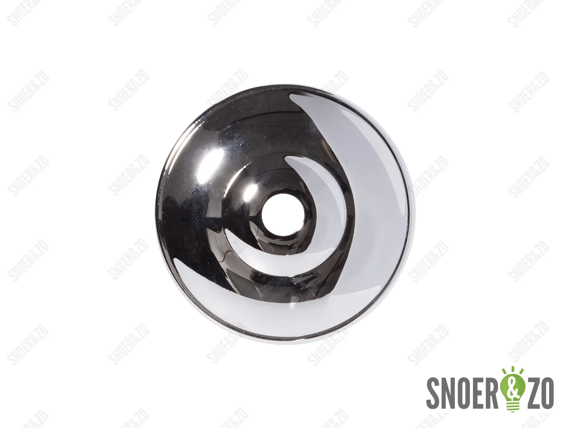 Sier afdekplaat deco chroom - 6.5 cm