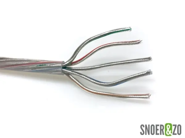 Snoer rond transparant 5x0,75 mm²