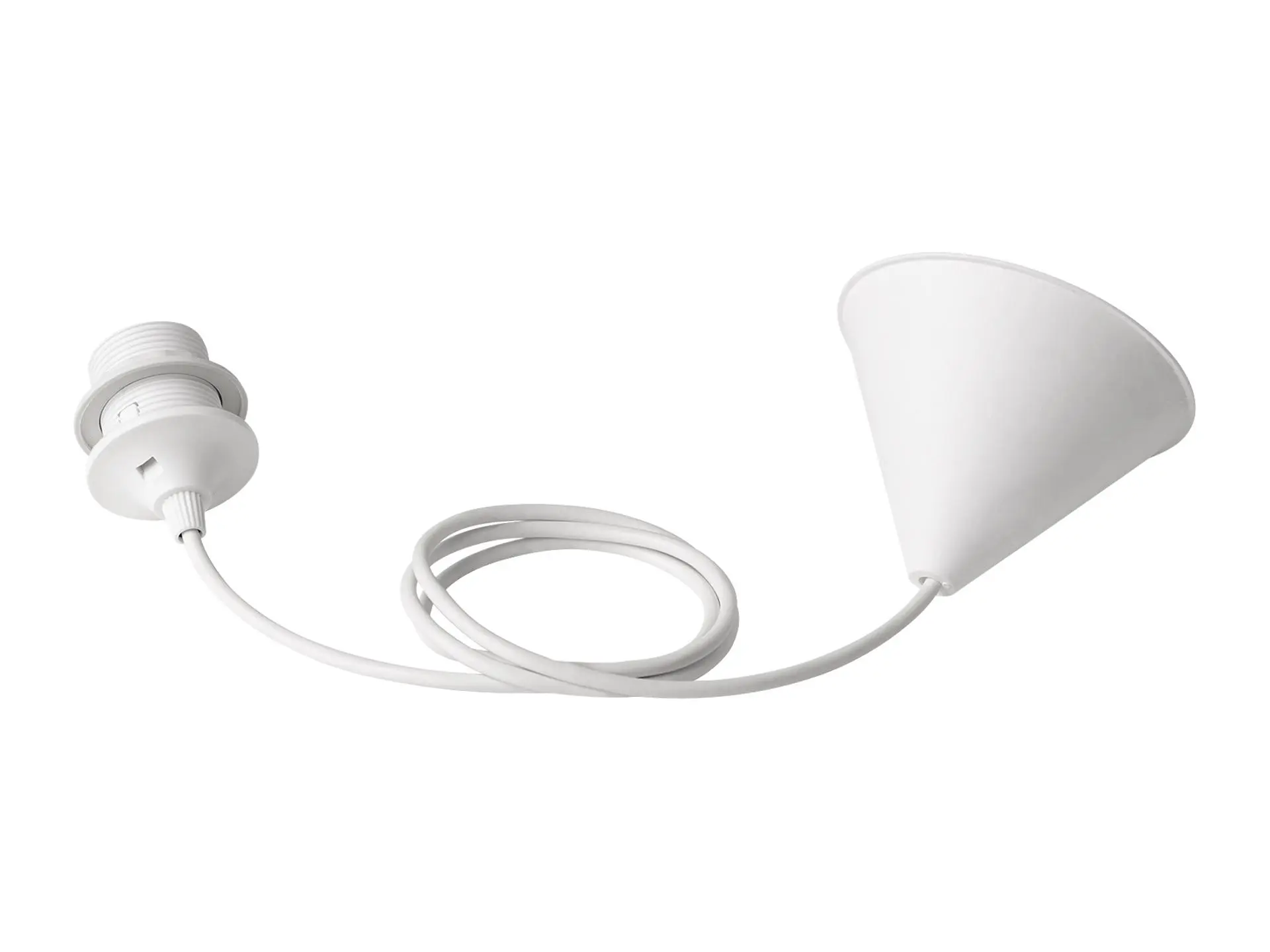Snoerpendel E27 wit - 140 cm - met plafondkap