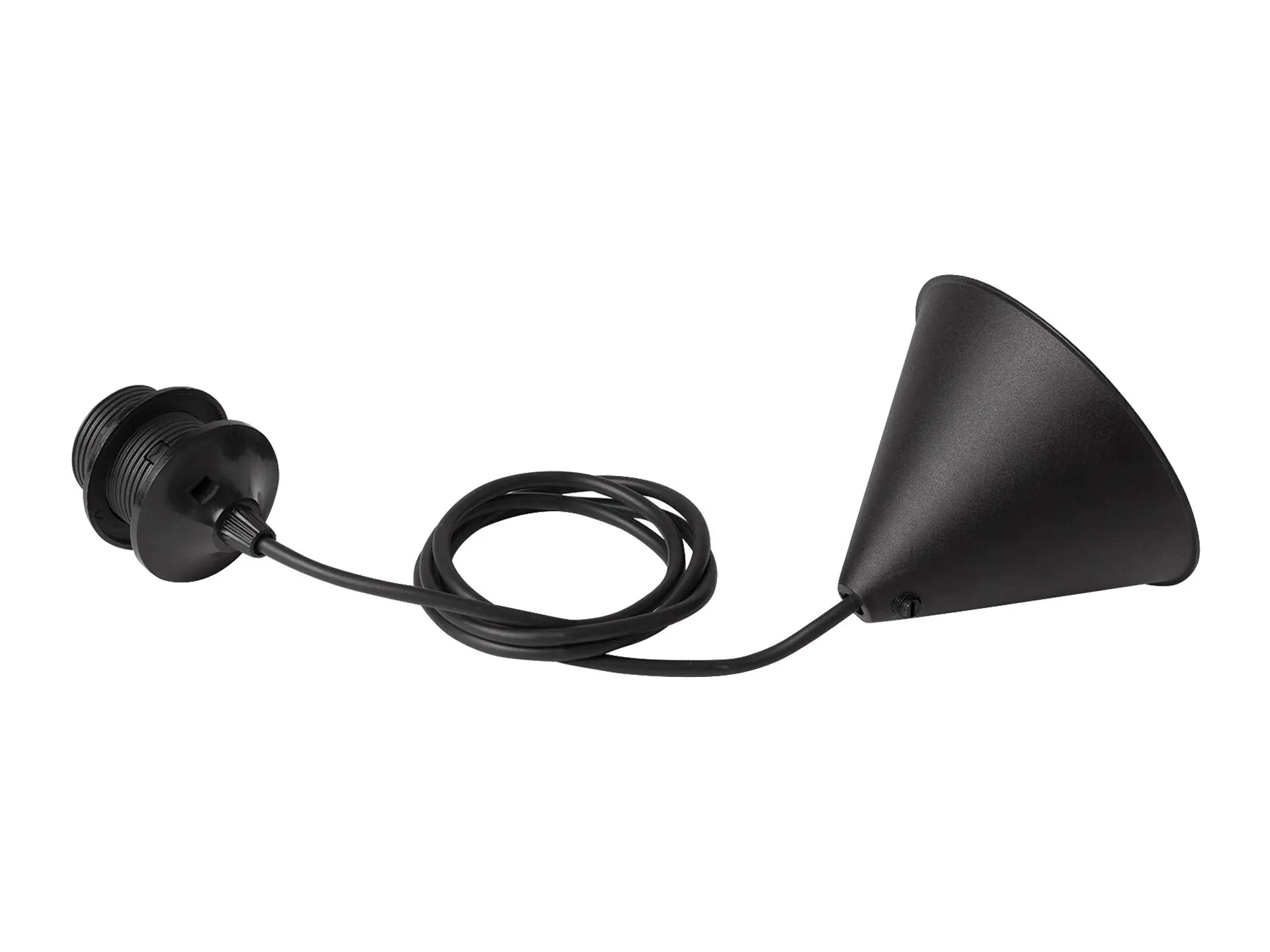 Snoerpendel E27 zwart - 200 cm - met plafondkap
