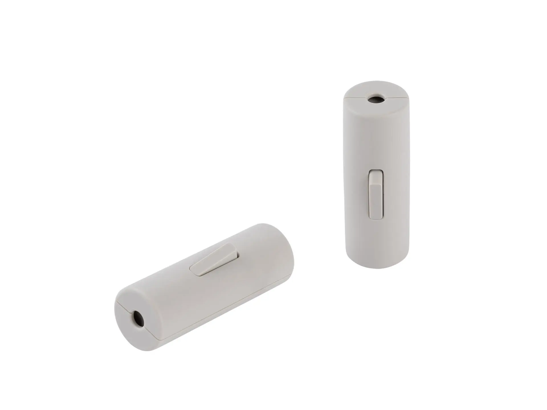 Snoerschakelaar cilinder beige - met druk knop