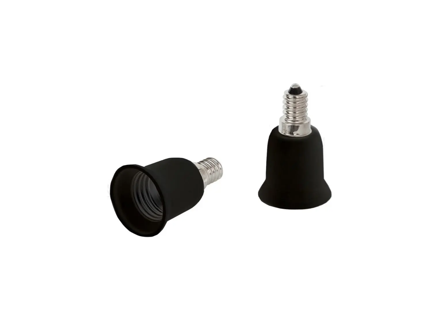 Verloopfitting van E14 naar E27 fitting zwart