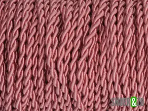 Licht roze gedraaid strijkijzersnoer - 2 aderig