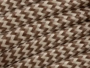 Beige met bruin strijkijzersnoer - zigzag motief - 2 aderig