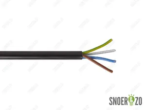 Pendelsnoer met staaldraad zwart 3x0,75 mm²