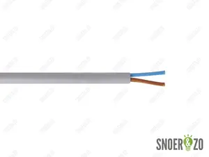 Snoer rond grijs 2x0,75 mm²