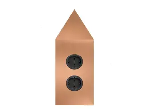 CARESSI 2ST22P Energiezuil Copper - opbouw met twee stopcontacten