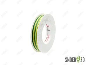 Coroplast 302 isolatietape 15mm x 4.5m - geel/groen