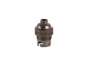 Fitting B22d Engels messing doorlopend met fitting ring en aarde aansluiting