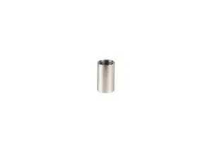 Koppelstuk geborsteld nikkel (RVS look) binnendraad M10x1 - lengte 12 mm