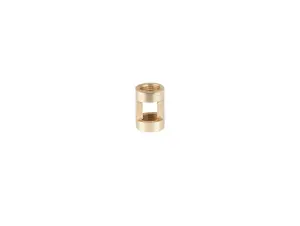 Koppelstuk messing M10x1 met zij invoer - vierkant gat - lengte 20 mm
