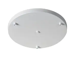 Plafondkap metaal plat wit met 3 gaten en beugel - XL - 35cm