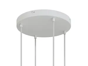 Plafondkap metaal plat wit met 4 gaten en beugel - XL - 30cm