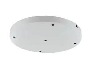 Plafondkap metaal plat wit met 5 gaten en beugel - XL - 30cm