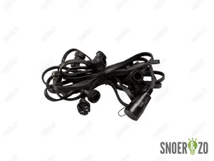 Prikkabelset 50 meter met 100 fittingen E27 IP44 zwart