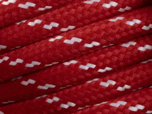 Rood met wit strijkijzersnoer - flex motief - 2 aderig