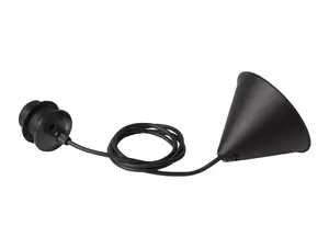 Snoerpendel E27 zwart - 80 cm - met plafondkap
