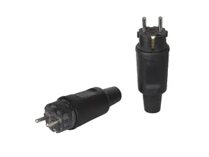 Stekker met randaarde IP44 - model 1795 - rubber zwart