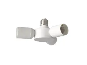 Verloop fitting van E27 naar 3 x E27 fitting wit