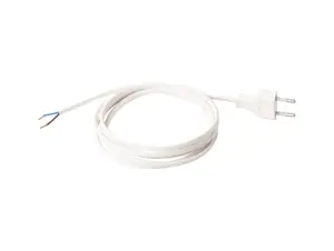 Aansluitsnoer met stekker - 2x0.75mm² - 350 cm - wit