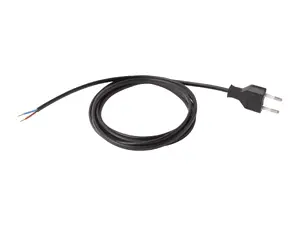 Aansluitsnoer met stekker - 2x0.75mm² - 350 cm - zwart
