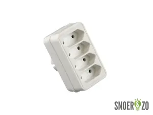 Doorvoerstekker wit 4-voudig