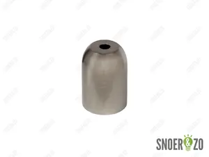 Fittinghuls E27 geborsteld nikkel ( RVS look ) plat model