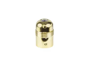 Metalen fitting E27 messing glans gladde mantel met aarde aansluiting