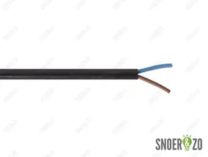 Snoer rond zwart 2x1,00 mm²