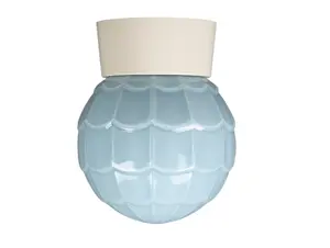 Thabur plafonnière artisjok blauw met witte houder